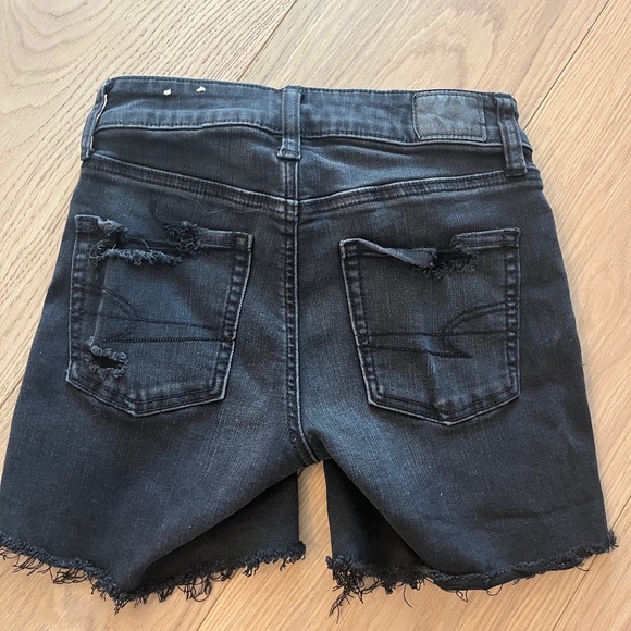 American eagle black denim long shorts size 000 - Picture 2 of 3